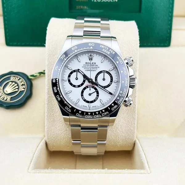 Daytona Panda — cadran blanc, compteurs noirs